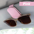 Sunglasses Holder Is Suitable for Car Sun shades Magnetic Leather Sunglasses Clip and Ticket Clip Car Sunshade Accessories