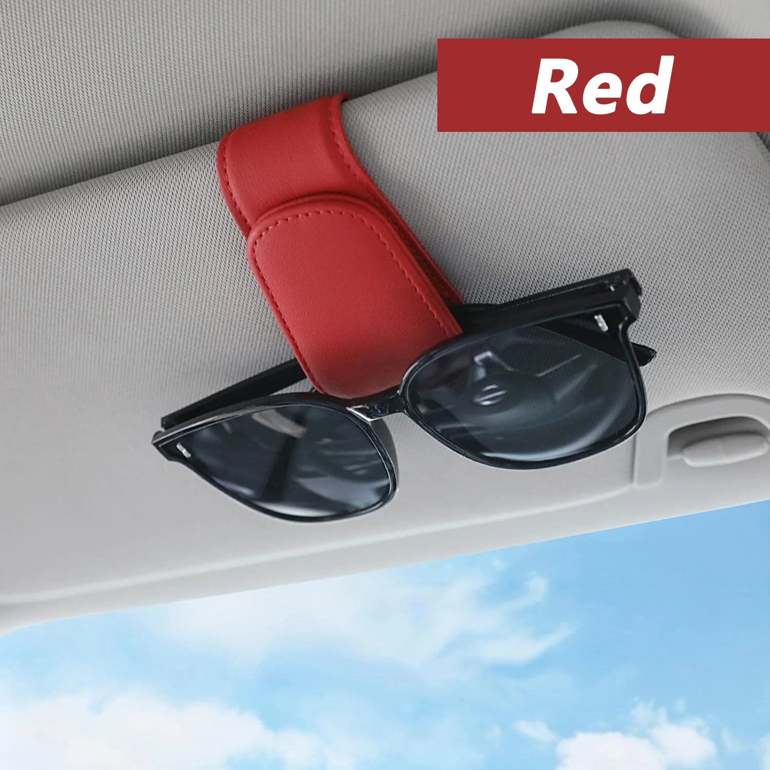 Sunglasses Holder Is Suitable for Car Sun shades Magnetic Leather Sunglasses Clip and Ticket Clip Car Sunshade Accessories
