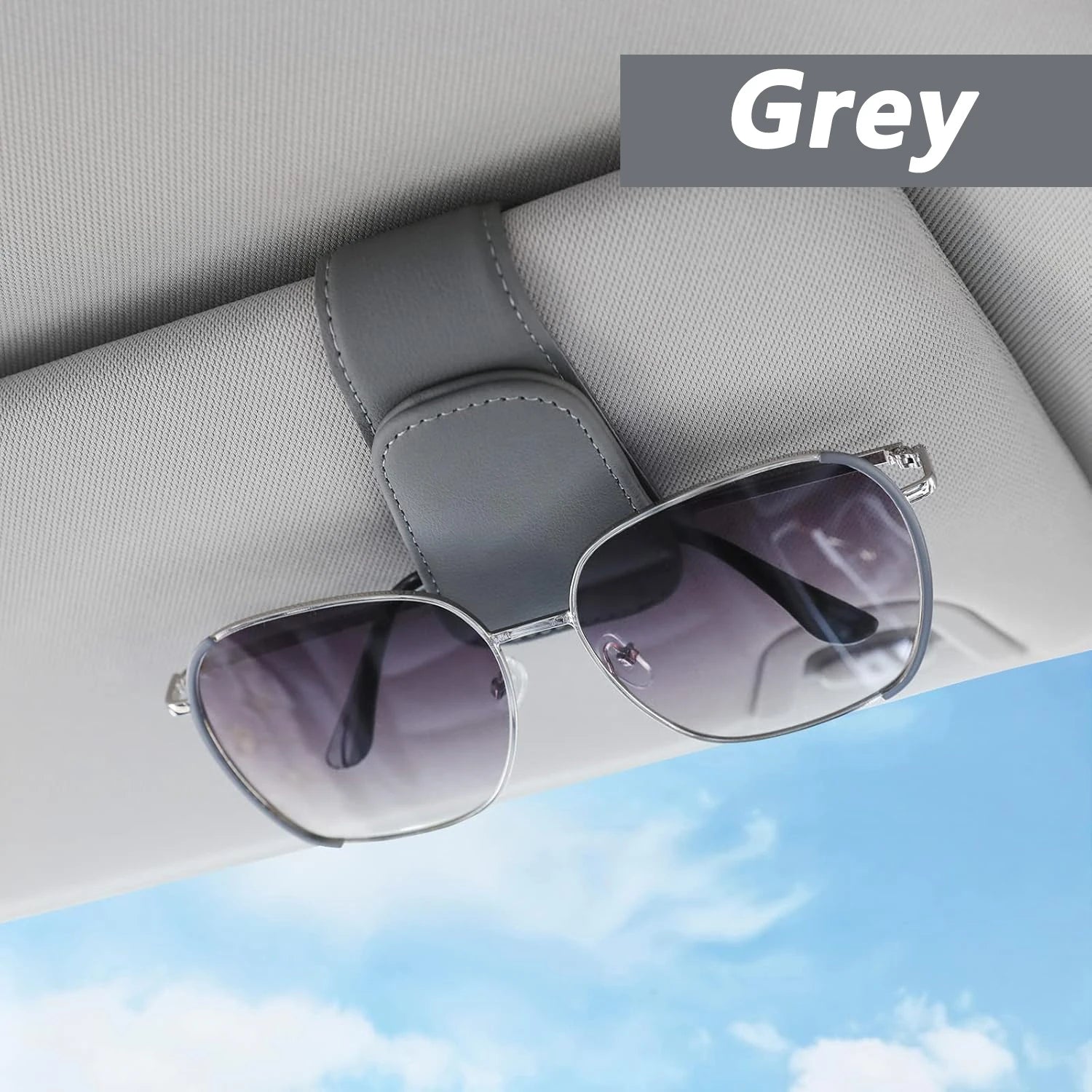 Sunglasses Holder Is Suitable for Car Sun shades Magnetic Leather Sunglasses Clip and Ticket Clip Car Sunshade Accessories